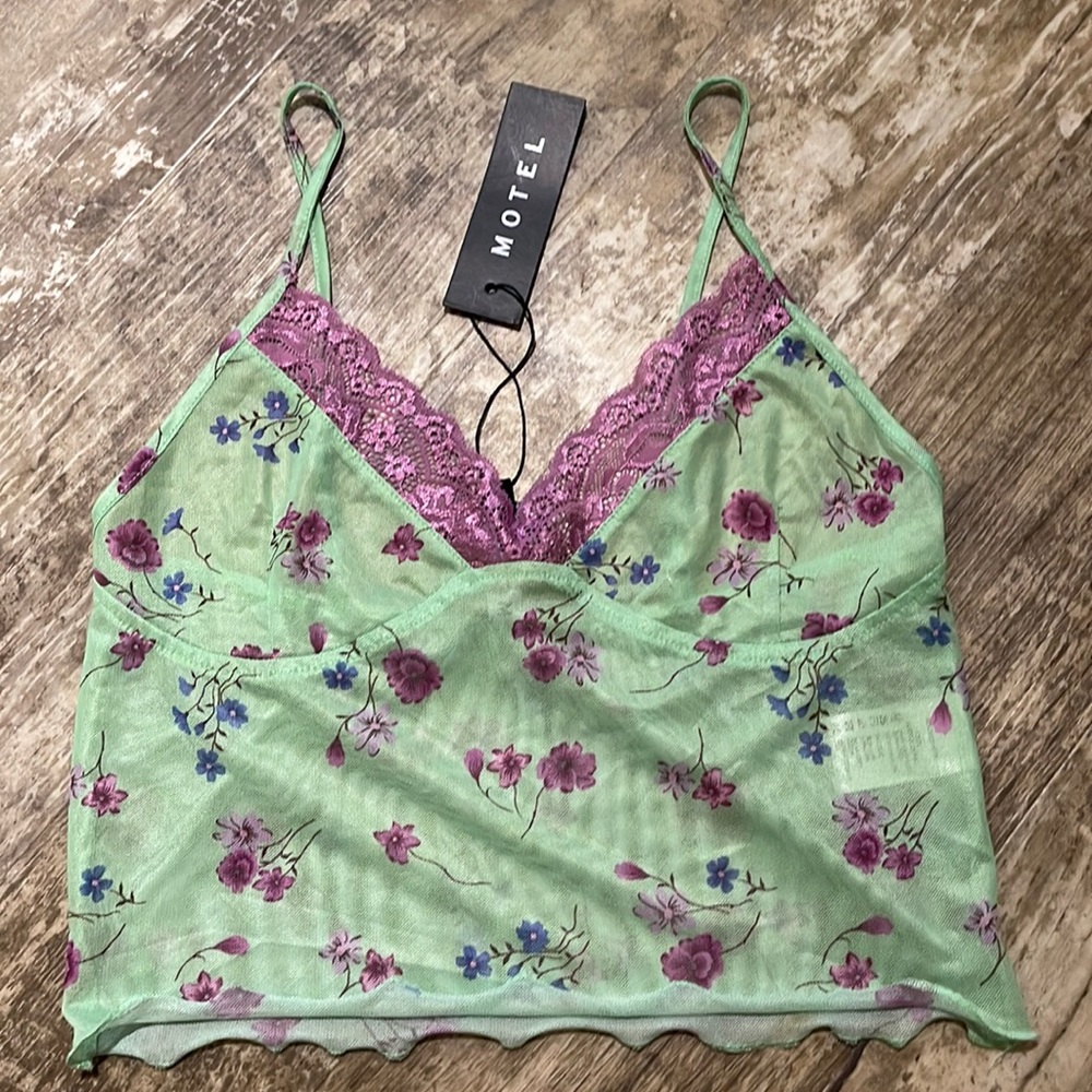 Motel Rocks Sheer Floral Tank
